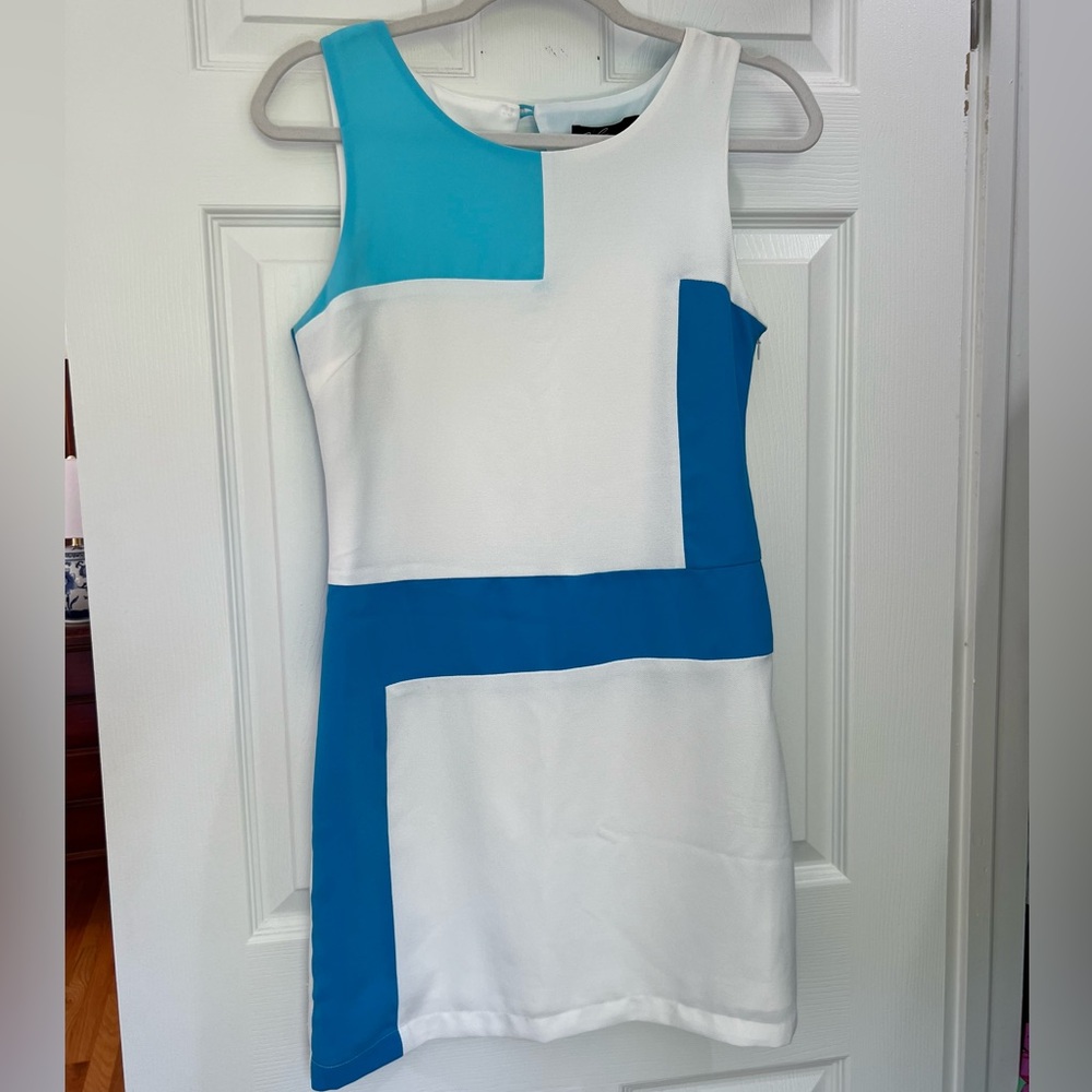 C. Luce Boutique Blue and White Shift Dress